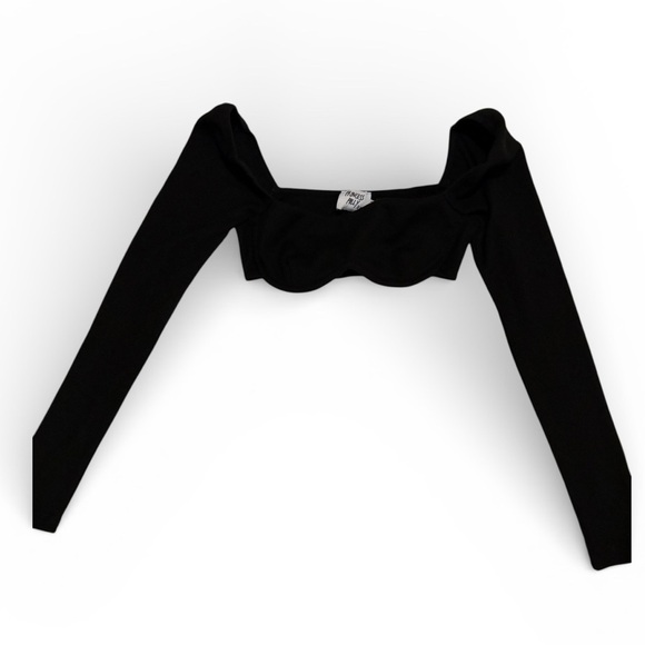 Princess Polly Tops - Princess Polly Black Ribbed Crop Top